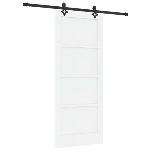 Skydedør Hvid og sort 83 x 202 cm Massivt fyrretræ
