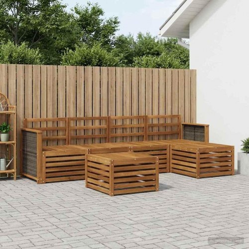 Udendørs sofagruppe 6 stk Naturfarvet