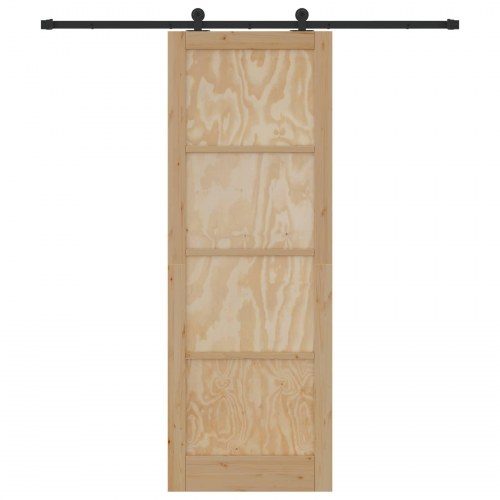 Skydedør ORKDAL Naturfarvet 83 x 232 cm Massivt fyrretræ
