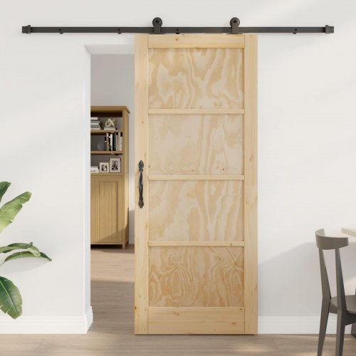 Skydedør ORKDAL Naturfarvet 83 x 202 cm Massivt fyrretræ