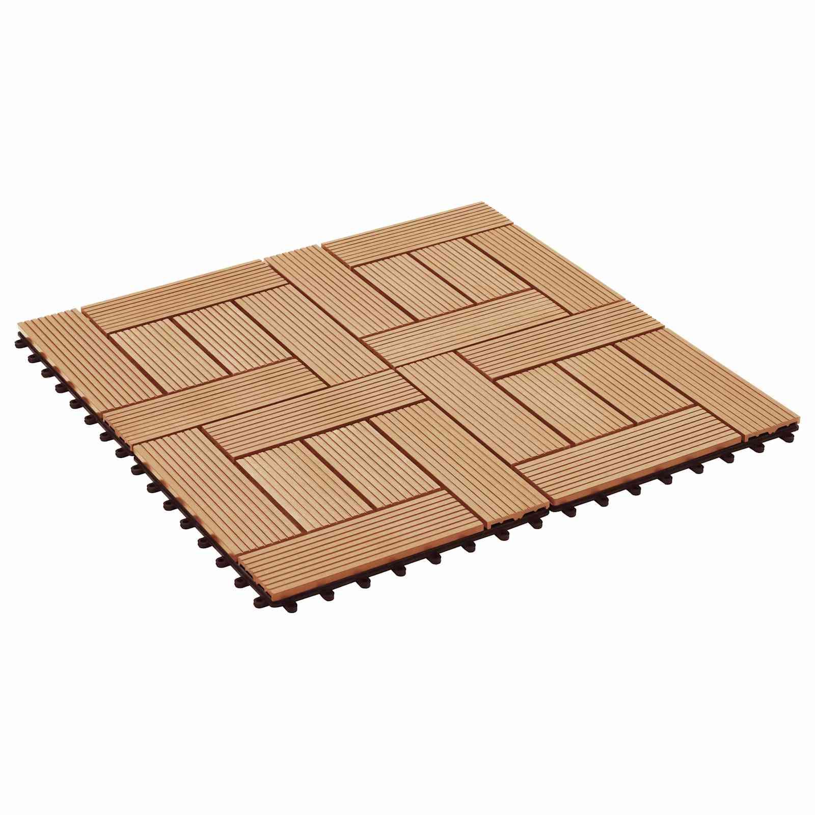Terrasse Flise 22 stk Teaktræ 30 x 30 cm WPC