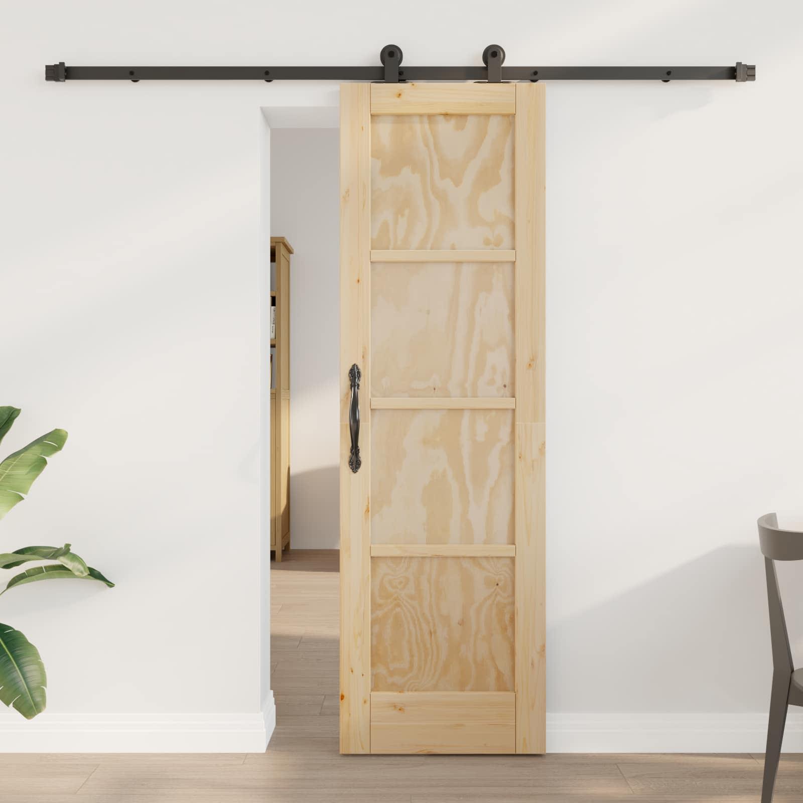 Skydedør ORKDAL Naturfarvet 61 x 198,5 cm Massivt fyrretræ