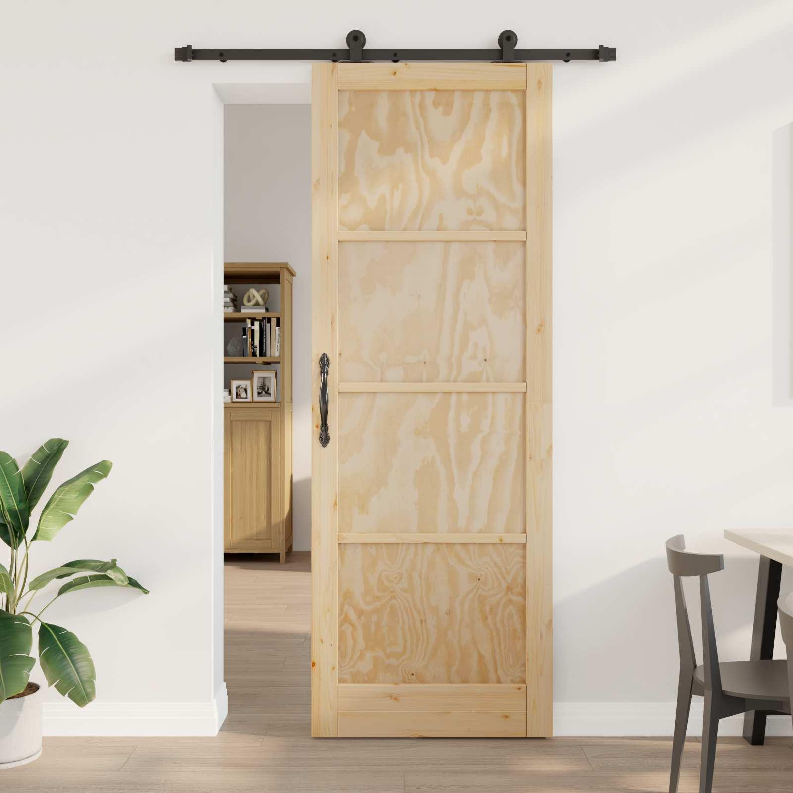 Skydedør ORKDAL Naturfarvet 83 x 232 cm Massivt fyrretræ