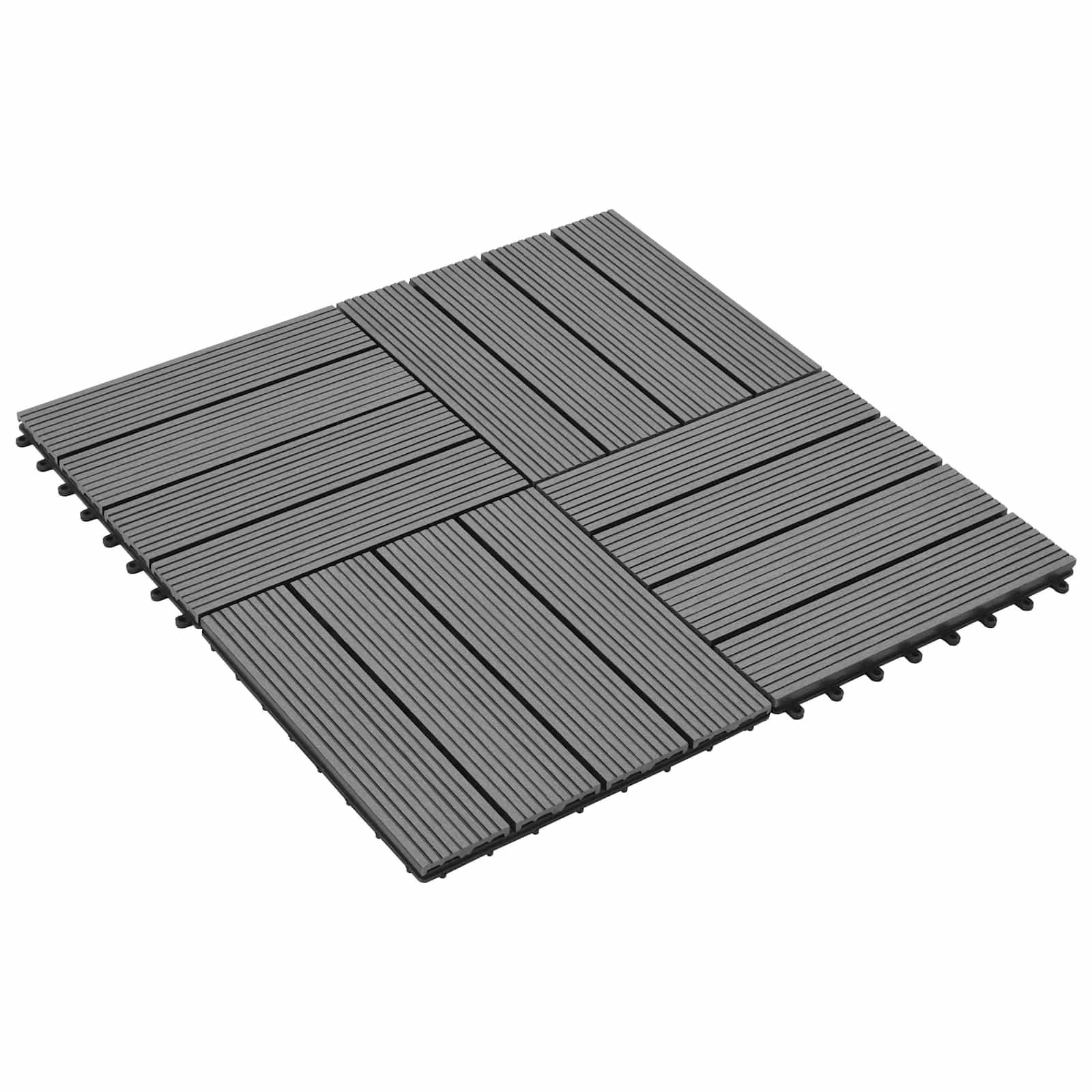 Terrasse Flise 22 stk Grå 30 x 30 cm WPC