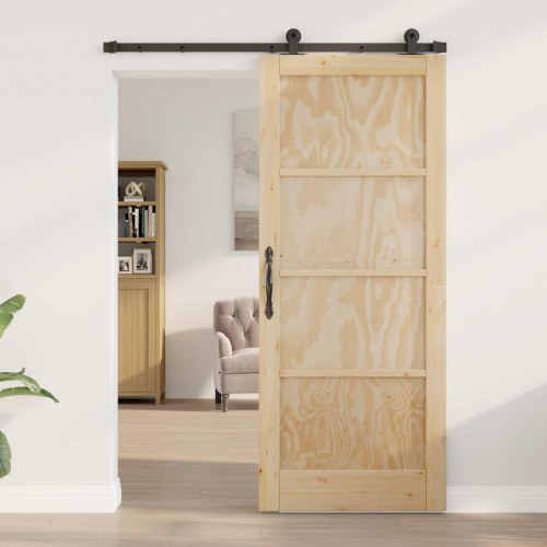 Skydedør ORKDAL Naturfarvet 83 x 202 cm Massivt fyrretræ
