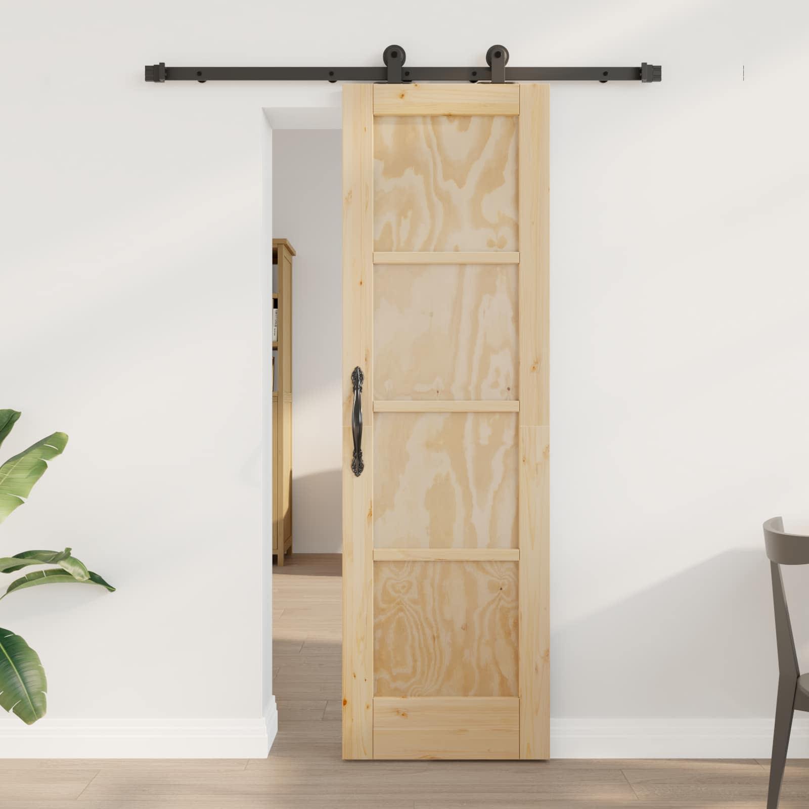 Skydedør ORKDAL Naturfarvet 61 x 198,5 cm Massivt fyrretræ