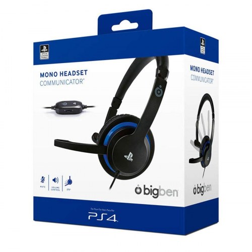 Nacon BIGBEN Communicator gaming-headset med mikrofon - sort/blå (PS4, 3,5 mm) (OUTLET A)