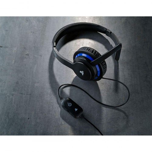 Nacon BIGBEN Communicator gaming-headset med mikrofon - sort/blå (PS4, 3,5 mm) (OUTLET A)