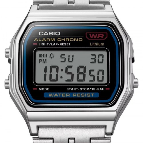 Casio A159W-N1 - unisex digital armbåndsur, sølvfarvet (OUTLET A)