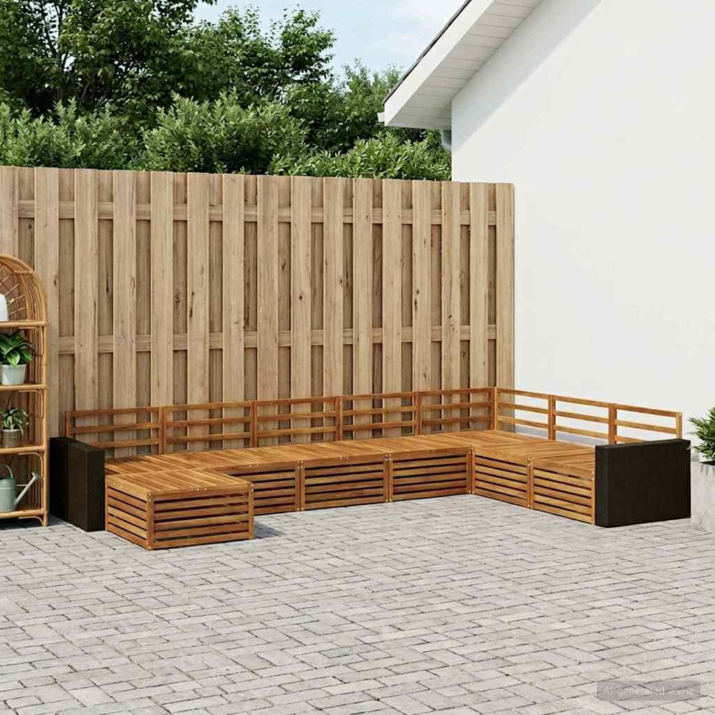 Udendørs sofagruppe 8 stk Naturfarvet