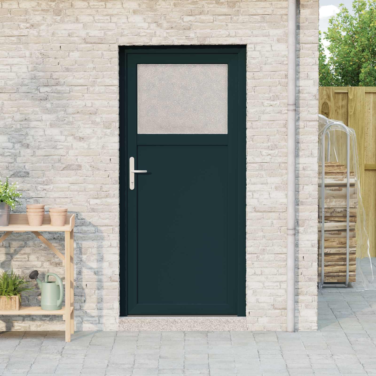 Sideskabsdør Antracit 88 x 198 cm PVC