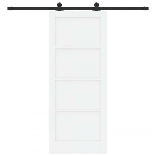 Skydedør Hvid og sort 83 x 202 cm Massivt fyrretræ