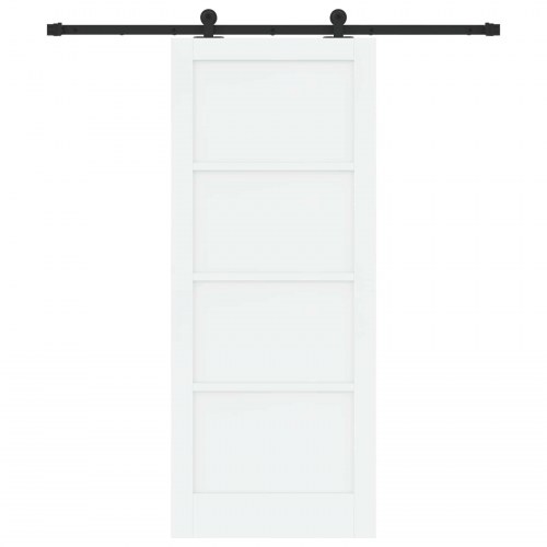 Skydedør Hvid og sort 83 x 202 cm Massivt fyrretræ