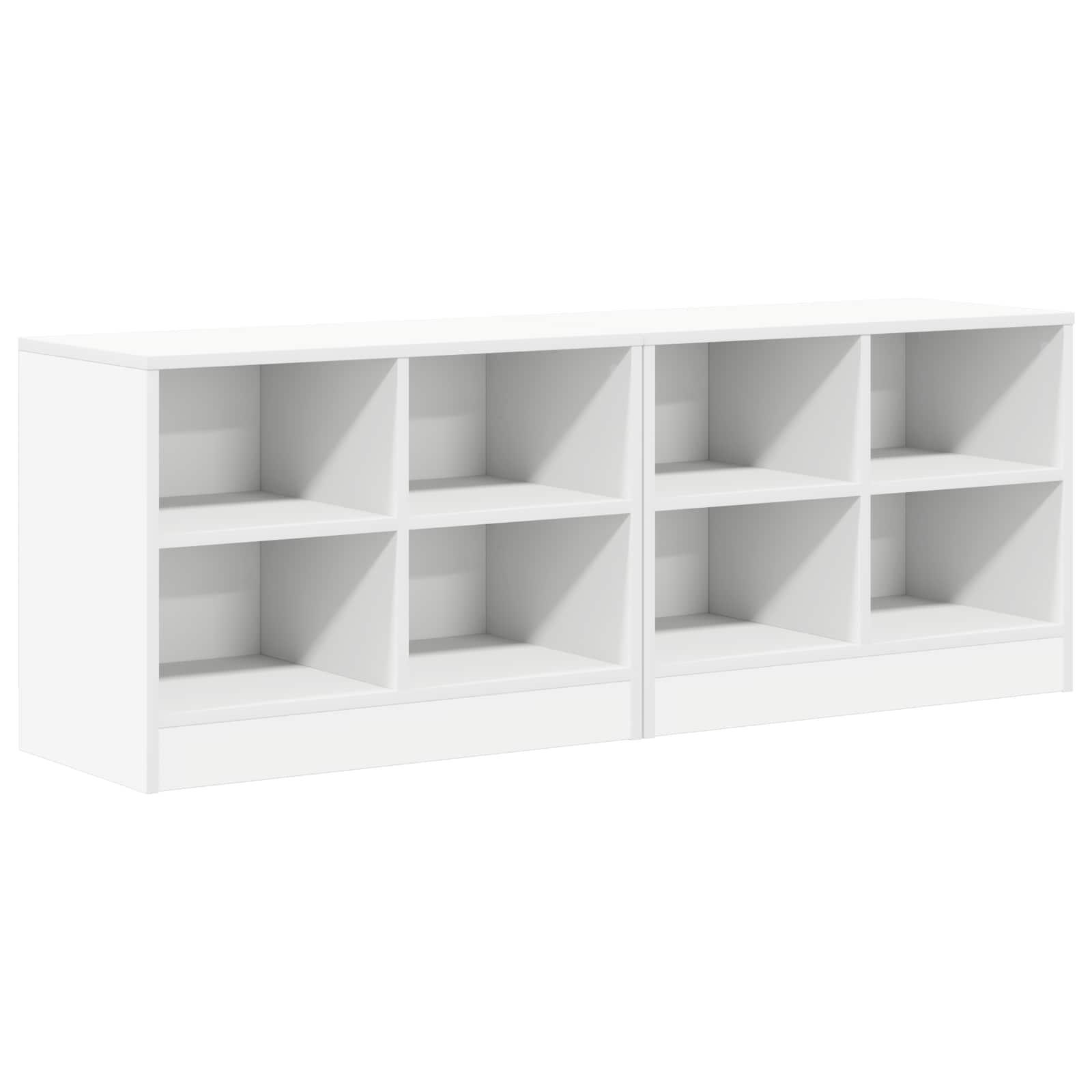 Sengeskab med hylde 2 stk Hvid 66 x 33 x 48 cm Konstrueret træ