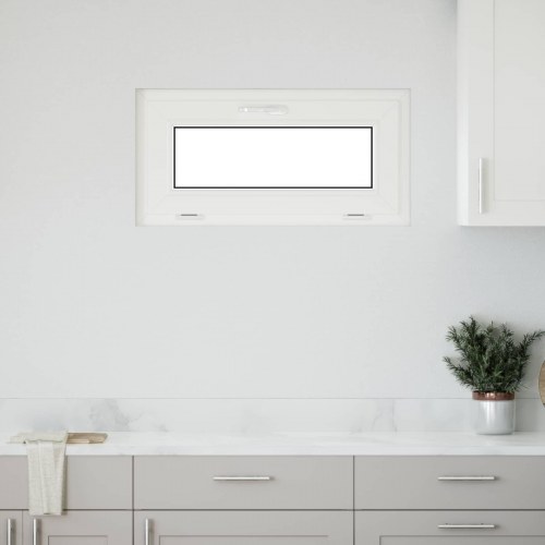 Kældervindue RISOR 80 x 40 cm PVC og glas Hvid