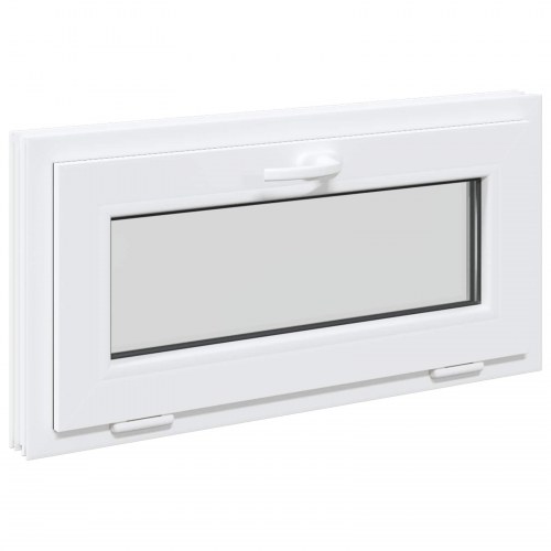 Kældervindue RISOR 80 x 40 cm PVC og glas Hvid
