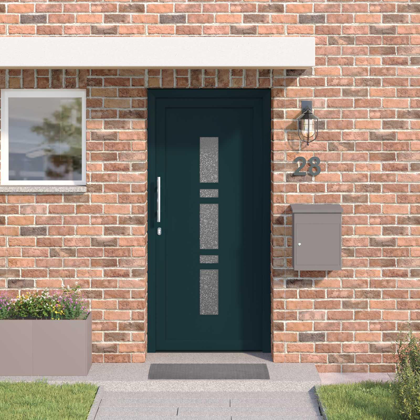 Hoveddør Antracit 88 x 200 cm PVC