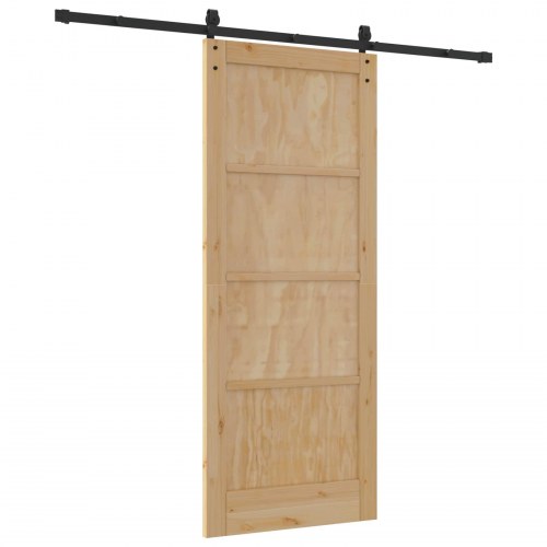 Skydedør Naturfarvet 83 x 202 cm Massivt fyrretræ