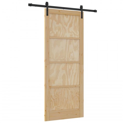 Skydedør Naturfarvet 86 x 211 cm Massivt fyrretræ