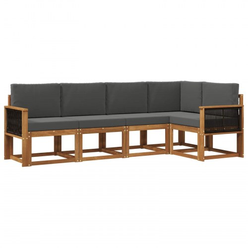 Udendørs sofagruppe 5 stk Naturlig og Antracit Polyester