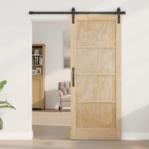 Skydedør Naturfarvet 83 x 202 cm Massivt fyrretræ