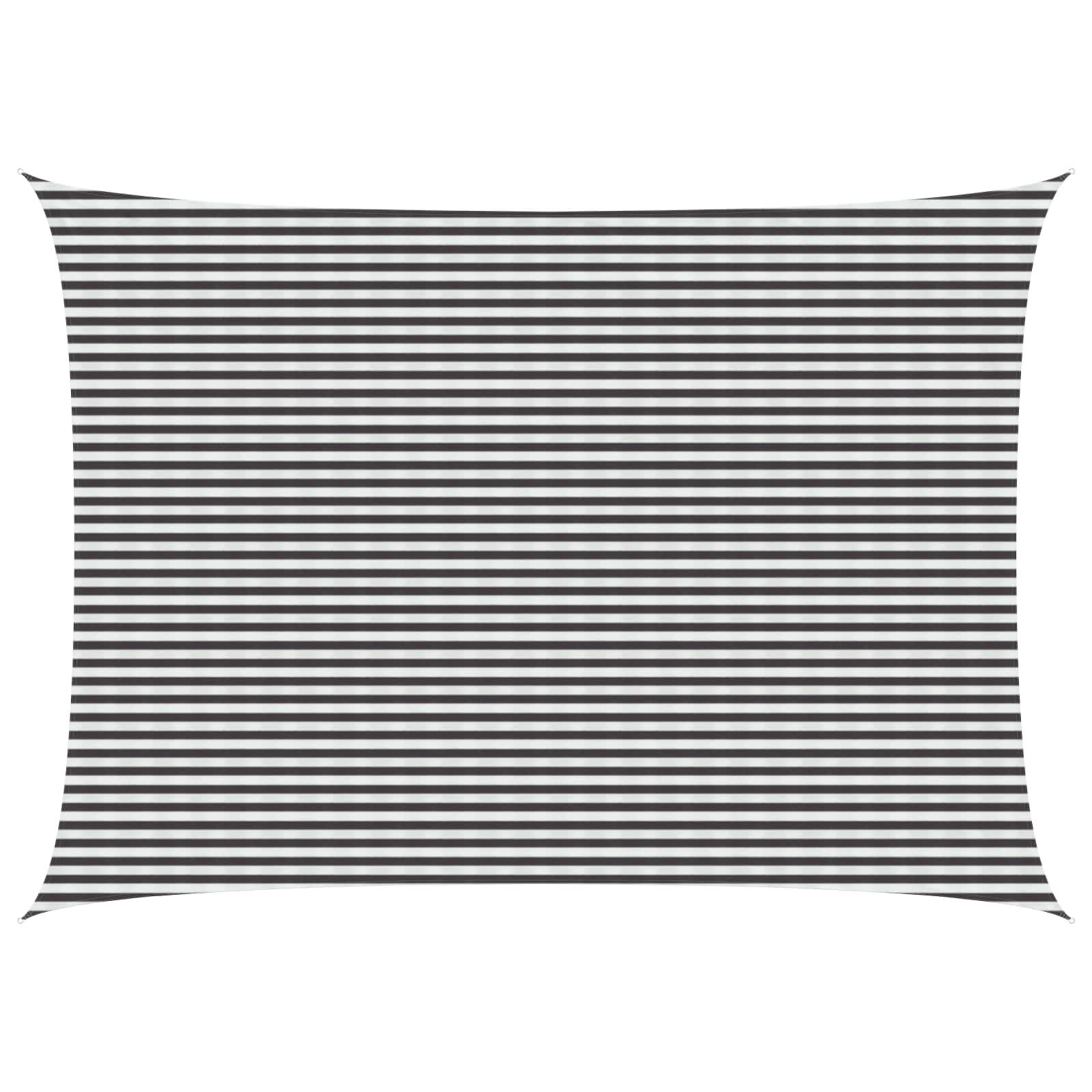 Solsejl Anthracit og hvid 5 x 7 m HDPE
