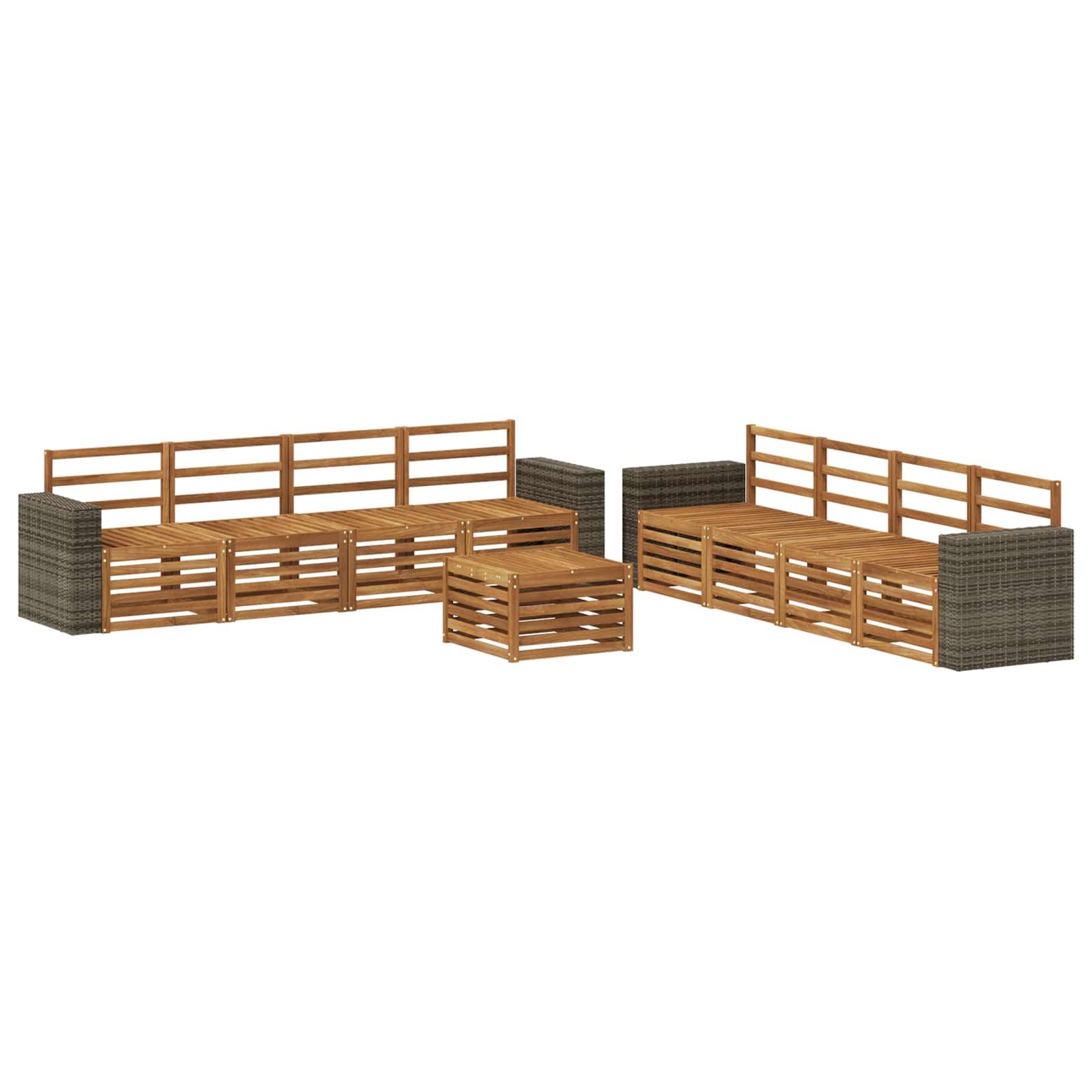 Sofasæt 9 stk Massivt Akacietræ