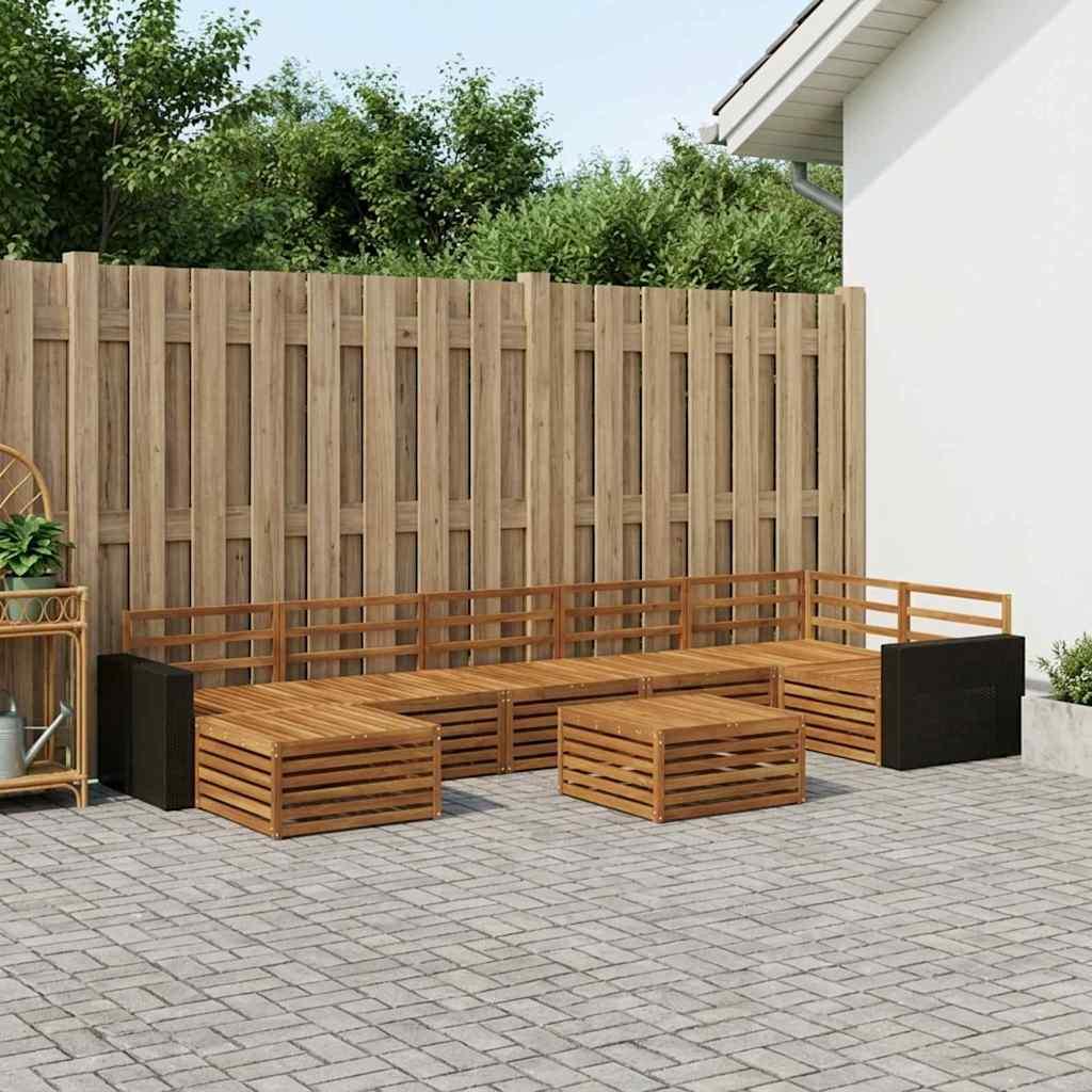 Udendørs sofagruppe 8 stk Naturfarvet