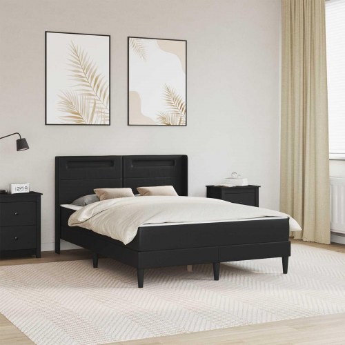 Sengeramme med madras Sort 120 x 190 cm Kunstlæder