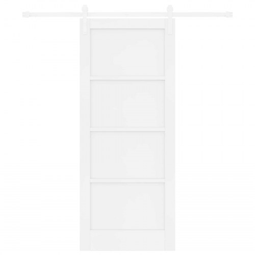 Skydedør Hvid 83 x 202 cm Massivt fyrretræ