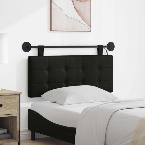 Hængende sengegavl Med LED-lys Sort Kunstlæder
