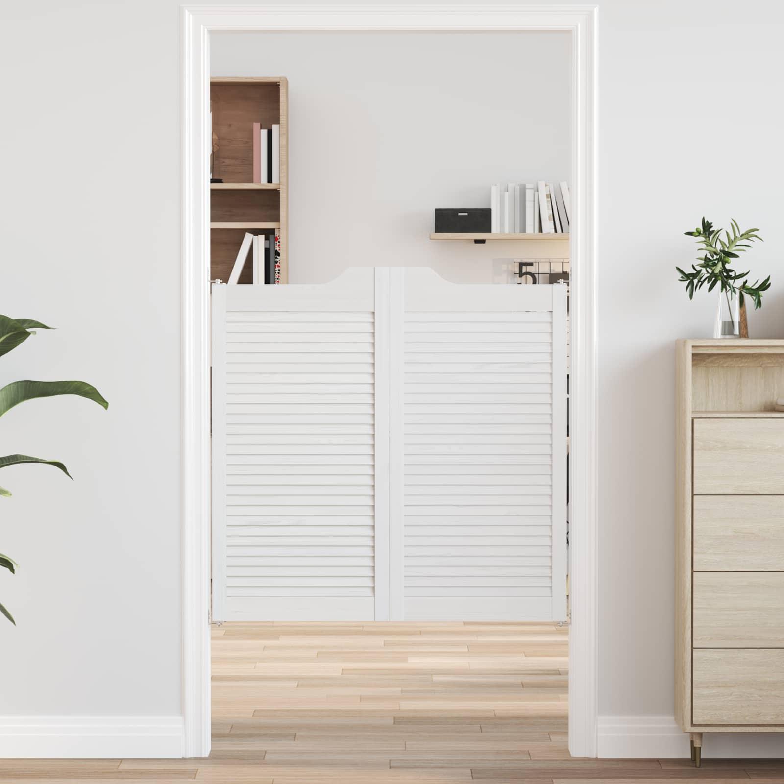Svingdøre Hvid 100 x 50 cm Massivt fyrretræ