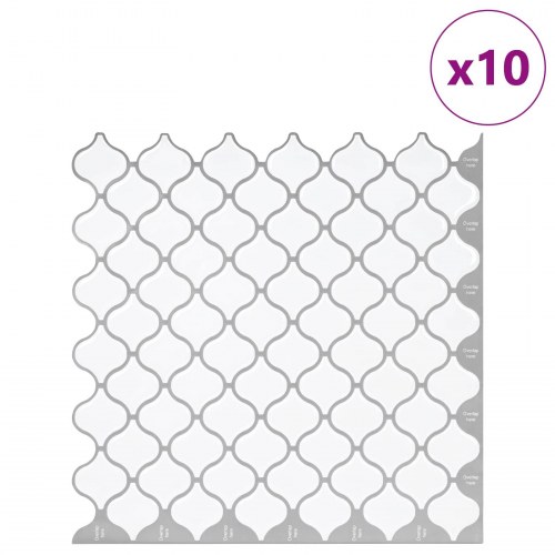 Lanturn Flise 10 stk Hvid 27 x 27 cm Polyurethan og PET