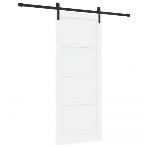 Skydedør Hvid og sort 83 x 202 cm Massivt fyrretræ