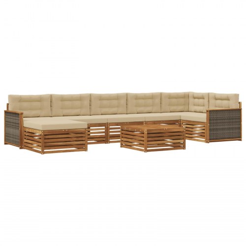 Udendørs sofagruppe 8 stk Naturlig og Beige