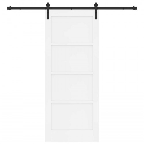 Skydedør Hvid og sort 83 x 202 cm Massivt fyrretræ