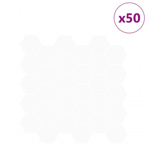 Hexagon flise 50 stk Hvid 30 x 30 cm Polyurethan og PET
