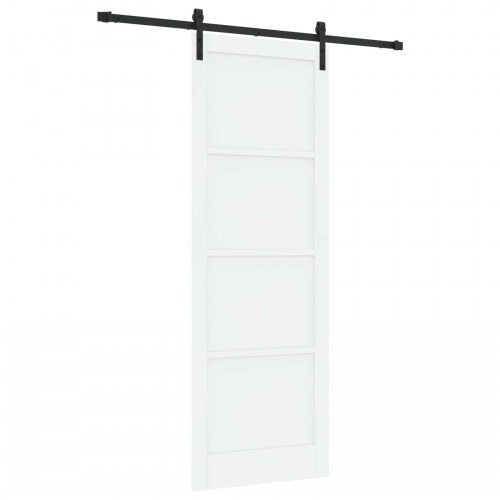 Skydedør Hvid og sort 83 x 232 cm Massivt fyrretræ