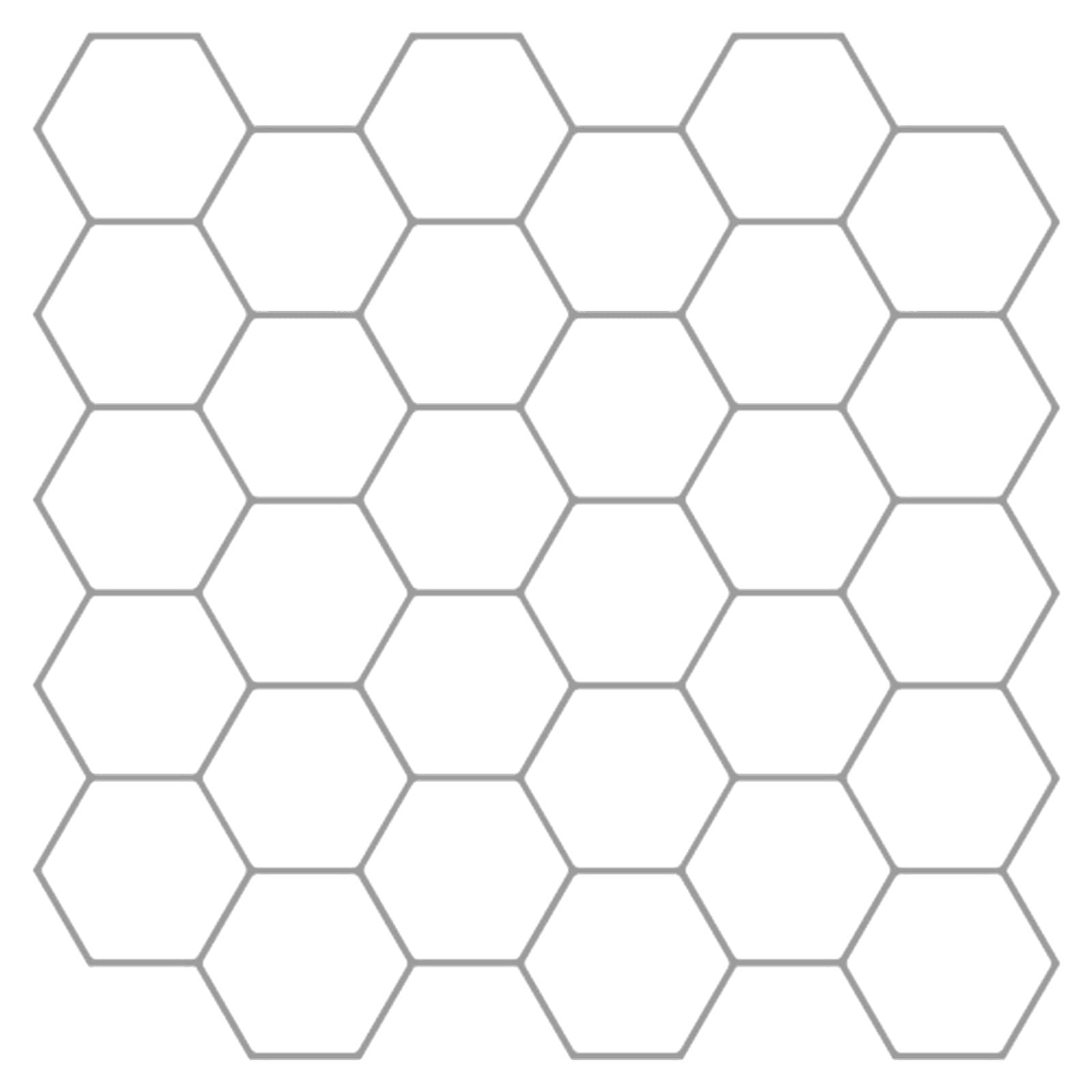 Hexagon flise 50 stk Hvid grå 30 x 30 cm Polyurethan og PET
