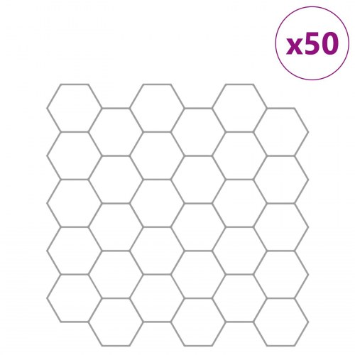 Hexagon flise 50 stk Hvid grå 30 x 30 cm Polyurethan og PET