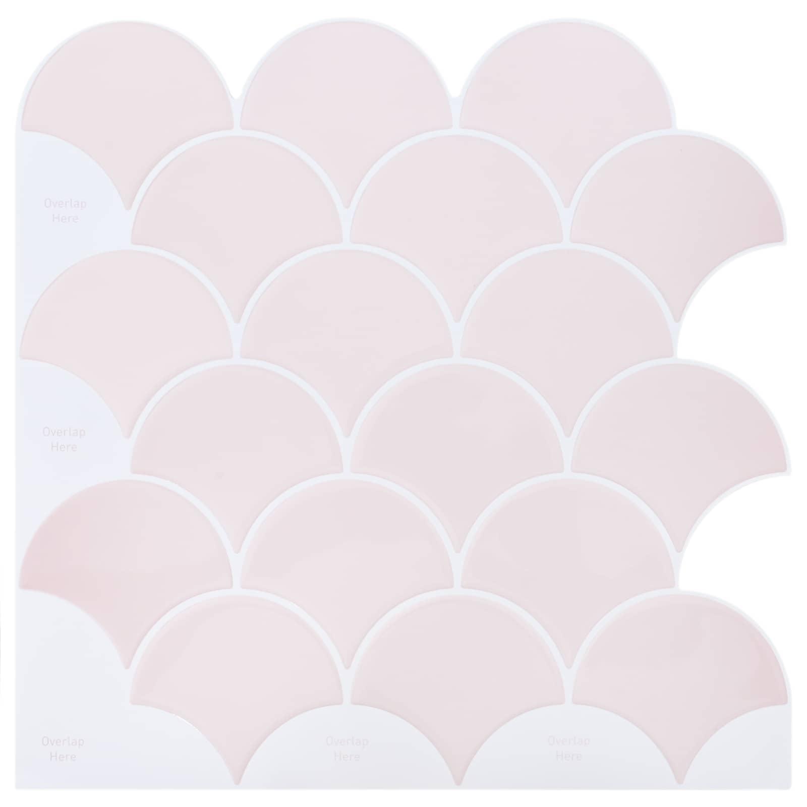 Fiskeskala Flise 50 stk Lys pink 30 x 30 cm Polyurethan og PET