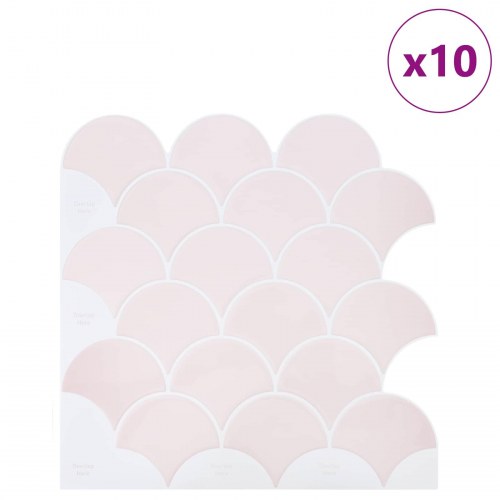 Fiskeskala Flise 10 stk Lys pink 30 x 30 cm Polyurethan og PET