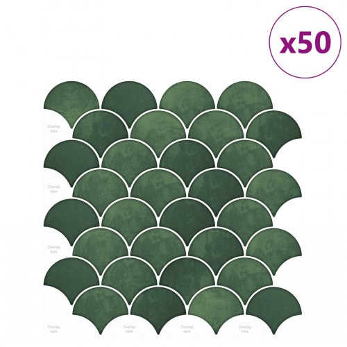 Fiskeskala Flise 50 stk Mørkegrøn 30 x 30 cm Polyurethan og PET