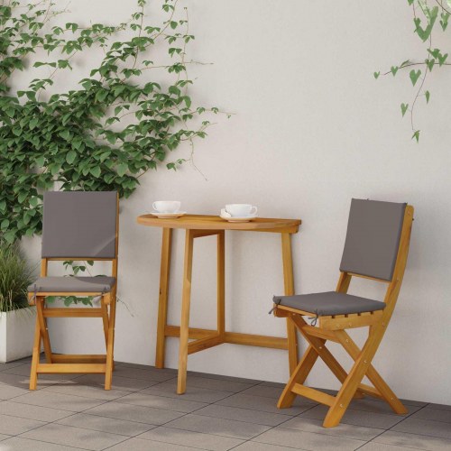 Udendørs Bistro Stole med pude 2 stk Mørkegrå 38 x 46 x 85 cm