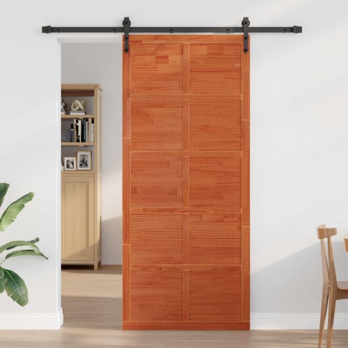 Ladedør Voksbrun 80 x 2,5 x 208 cm Massivt fyrretræ