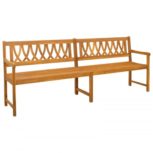 Udendørs bænk Naturfarvet 220 x 55,5 x 90 cm Massivt Akacietræ