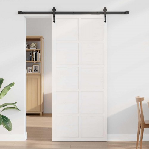 Ladedør Hvid 80 x 2,5 x 208 cm Massivt fyrretræ