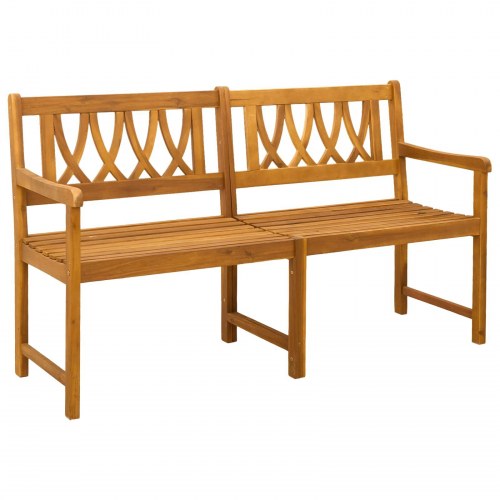 Udendørs bænk Naturfarvet 150 x 55,5 x 90 cm Massivt Akacietræ