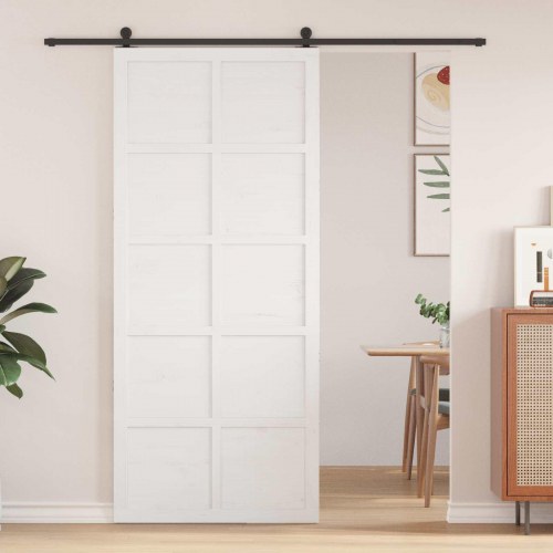 Ladedør Hvid 90 x 2,5 x 208 cm Massivt fyrretræ