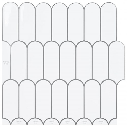 Fjerflise 20 stk Hvid grå 30 x 30 cm Polyurethan og PET